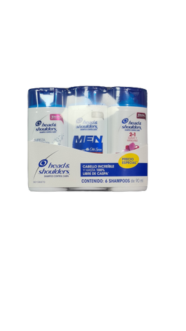 SHAMPOO 6 PACK SURTIDO 90ML