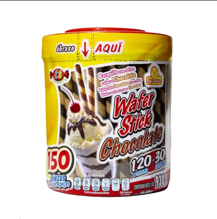 WAFER STICK CHOCOLATE 150UN.