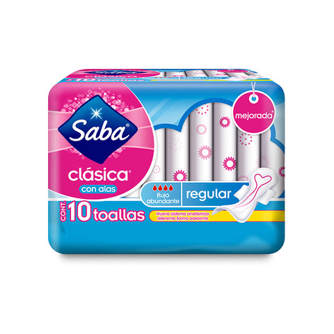 TOALLAS SANITARIA CLASICA CON ALAS 10UN.