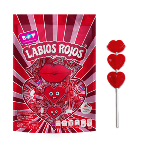 CARAMELO LABIOS ROJOS 40UN.