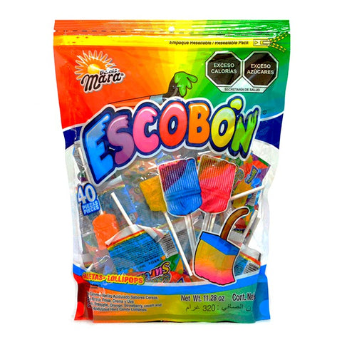 CARAMELO ESCOBON COLORES 40UN.