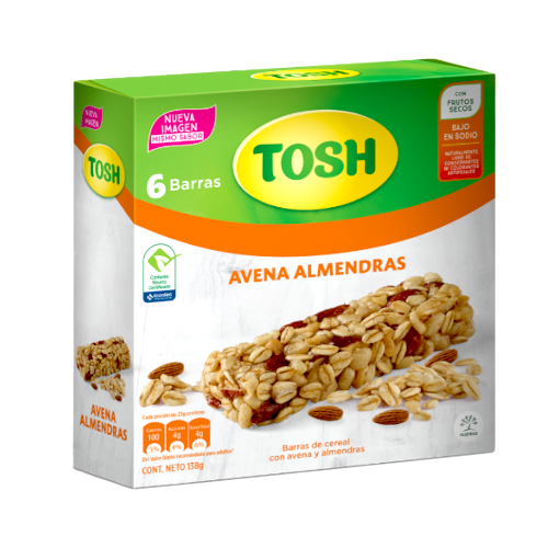 CEREAL BARRA AVENA ALMENDRAS 138GR 6UN.