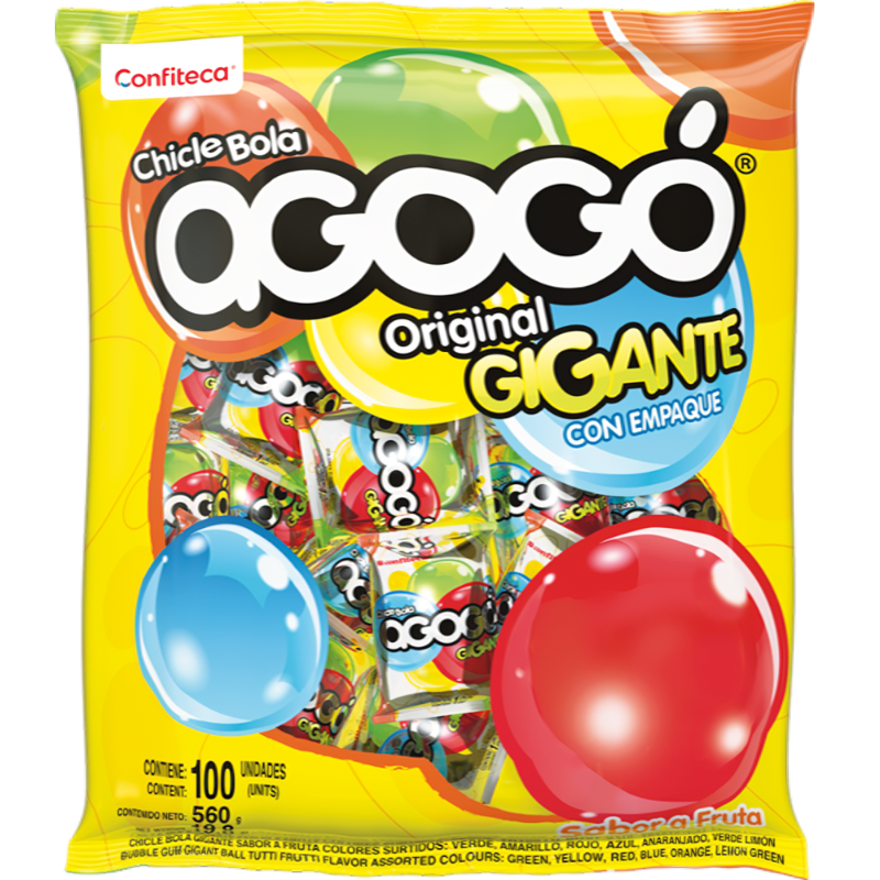 CHICLE AGOGO GIGANTE SUELTO 100UN.
