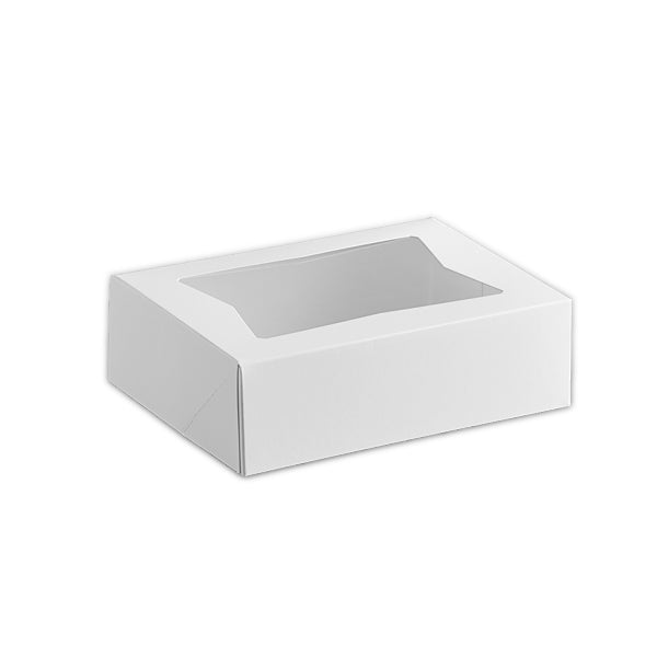 CAJA BLANCA CON VENTANA 8X8X2.5 1UN.