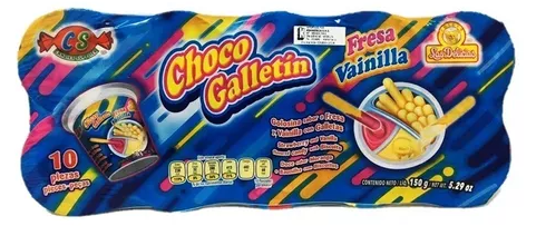 CHOCO GALLETIN FRESA-VAINILLA 10UN.