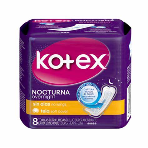 TOALLAS SANITARIA NOCTURNA SIN ALAS 8UN.