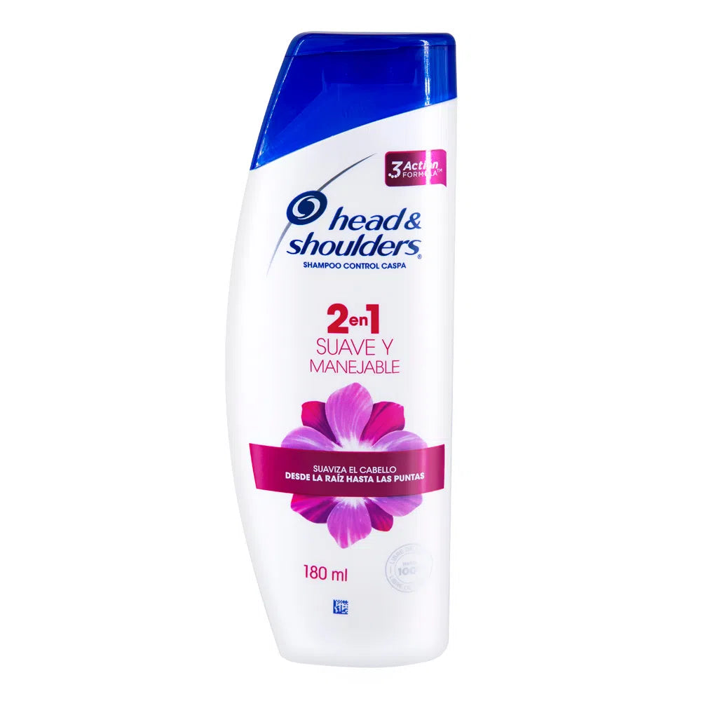 SHAMPOO 2 EN 1 SUAVE Y MANEJABLE 180ML.