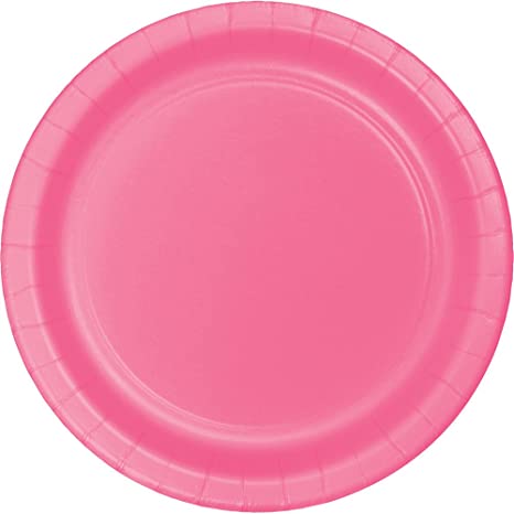 Plato de cartón redondo Candy Pink
