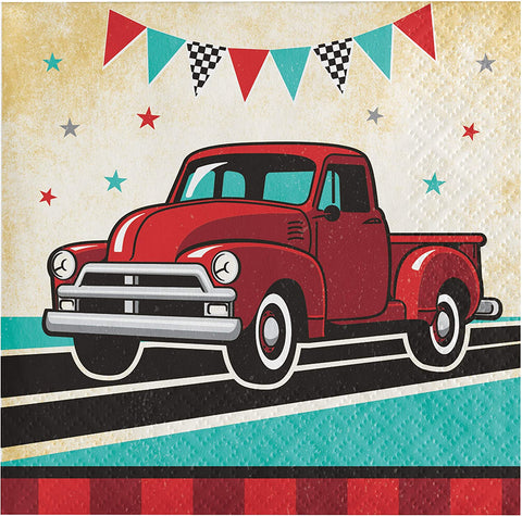 Beverage Napkins Vintage Red Truck