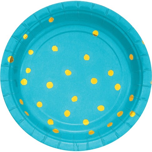 Plato Luncheon Bermuda Blue W/Gold Foil