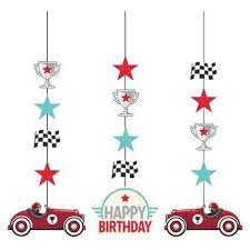 Hanging Cutouts Vintage Race Car