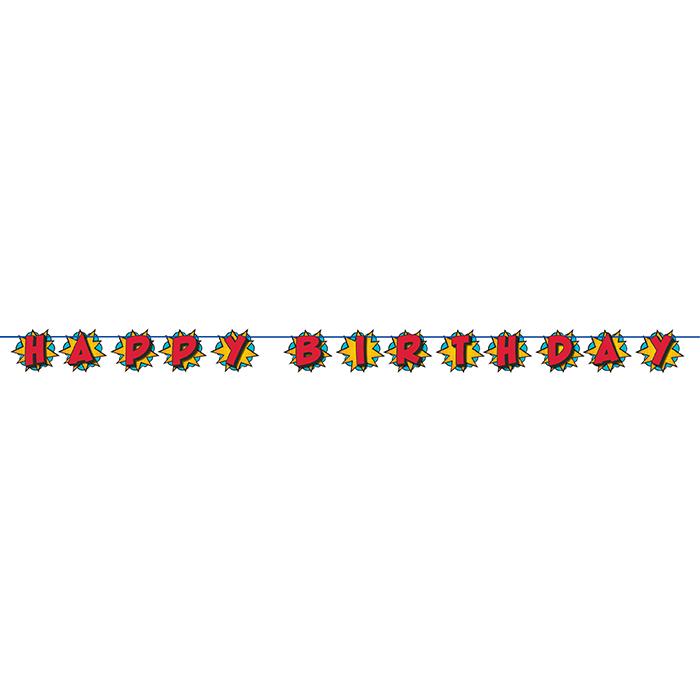 Banner HBD Super Hero Party Decor