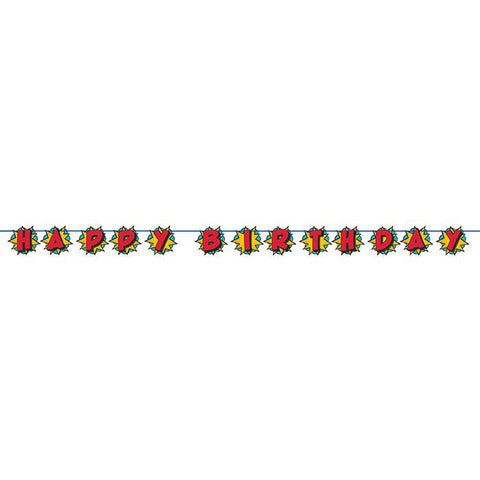 Banner HBD Super Hero Party Decor