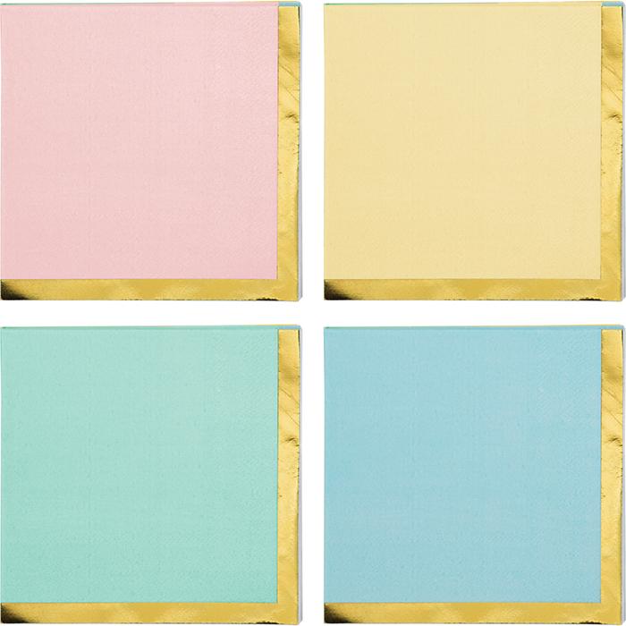 Beverage Napkins Foil Pastel Celebrations