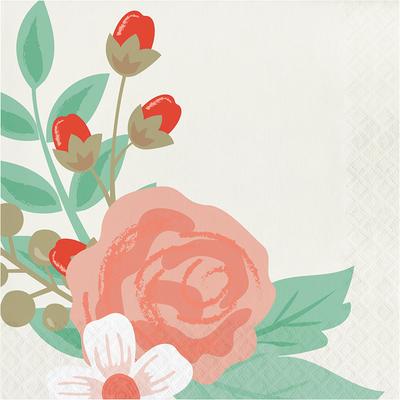 Luncheon Napkins Modern Floral